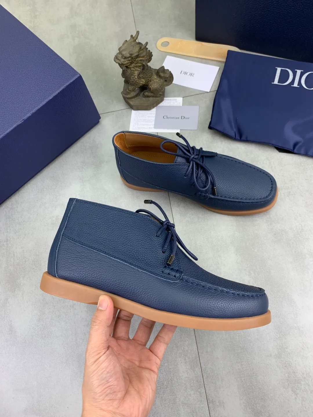 Men's Men's Shoes 💰P580 New Niuli💰High Version 💎💎💎Dior Original! Top Italian purchasing agent! Men's high-top business casual leather shoes, original imported calfskin upper, oiled edges, ultimate texture, gentleman style, imported cowhide lining inside, top-quality original Italian rubber outsole, first-class workmanship, top quality! Size: 39-44 (45 customized)